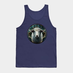 Stained Glass Farm Sheep Tank Top